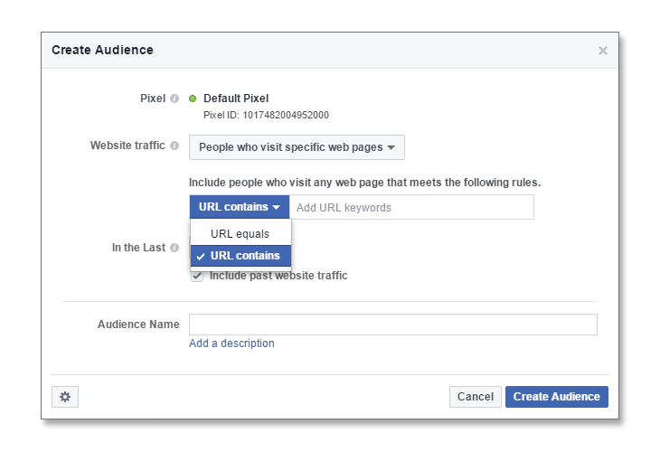 URL contains - Facebook Business Manager