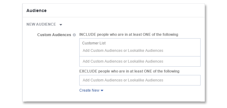 exclude audiance with selection box - Facebook Business Manager